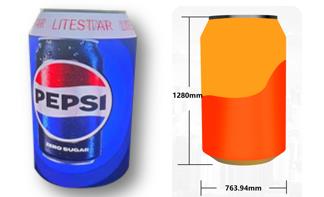 P1.8 LED Beer Can Display / LED Coke Can Display With Front Maintenance Soft Led Modules And Customized Flexible Modules For Unique Digital Advertisement